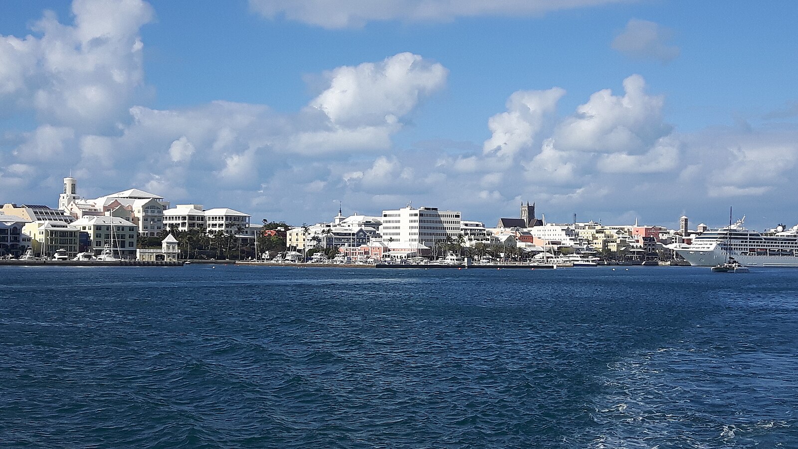 City of Hamilton skyline across the harbor, Bermuda