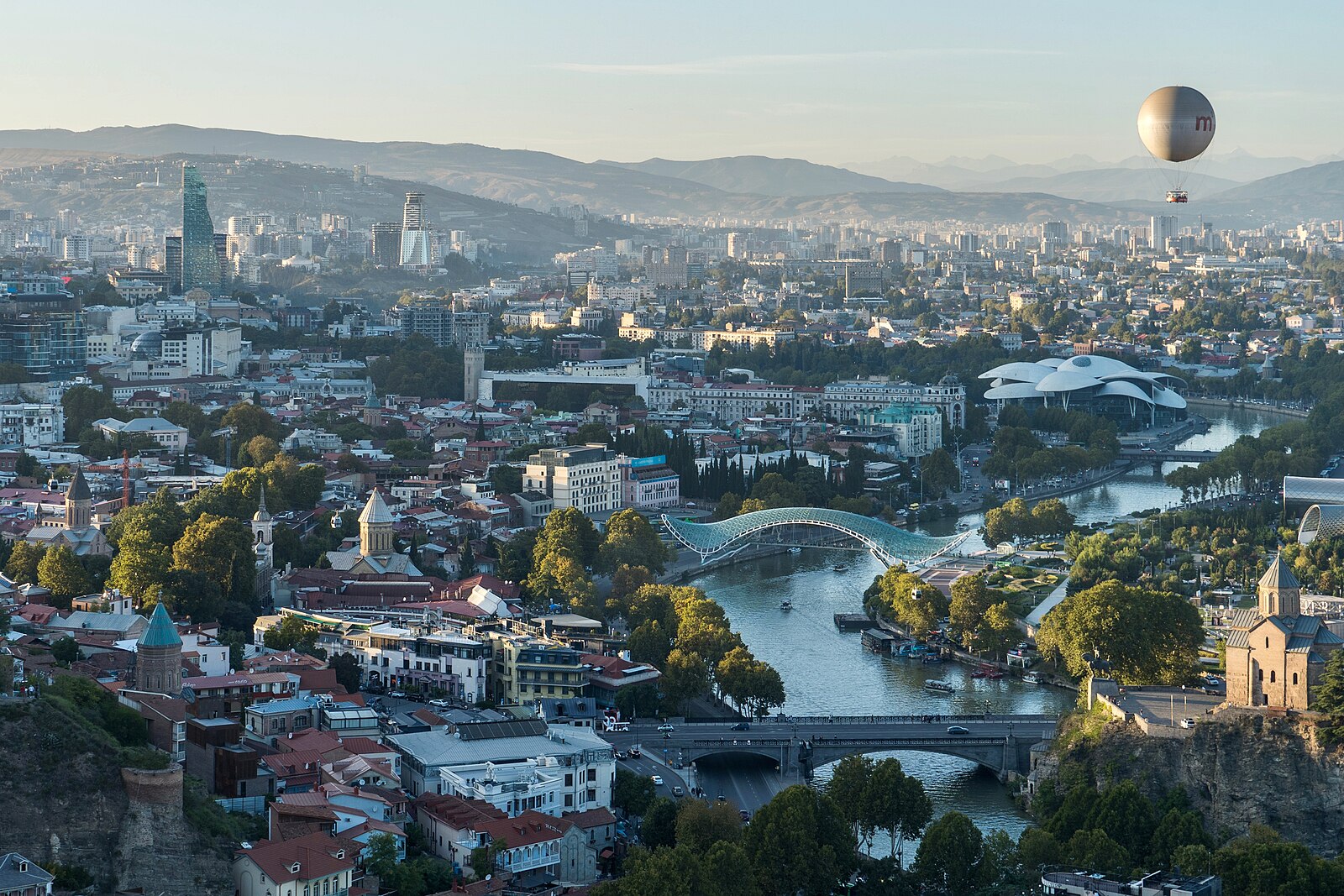 Tbilisi old town panorama viewed from Tabori Church, Georgia