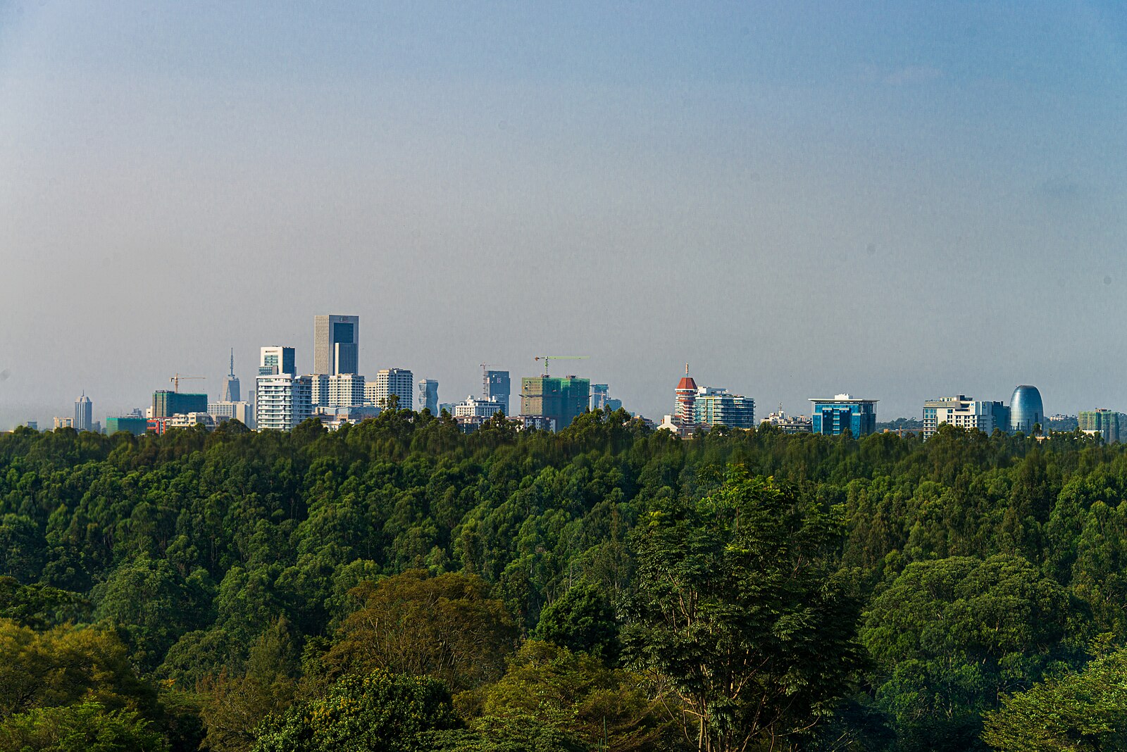 Nairobi city skyline viewed from the Gem Hotel, Kenya