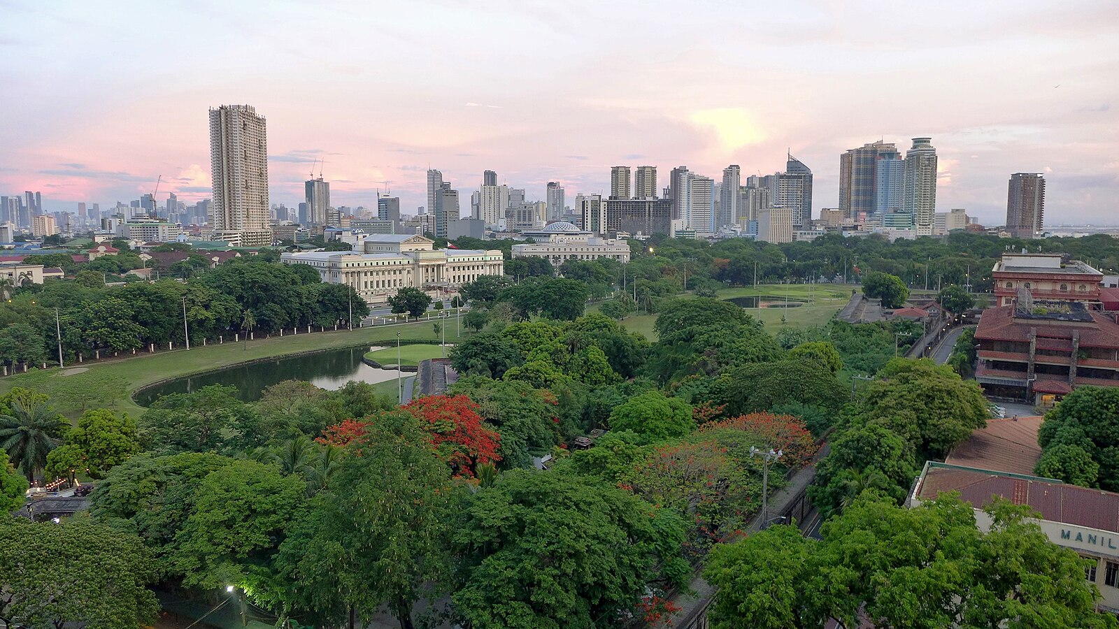 Modern Manila cityscape with high-rise towers, Philippines